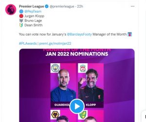 Premier League Coach Of The Month Announced